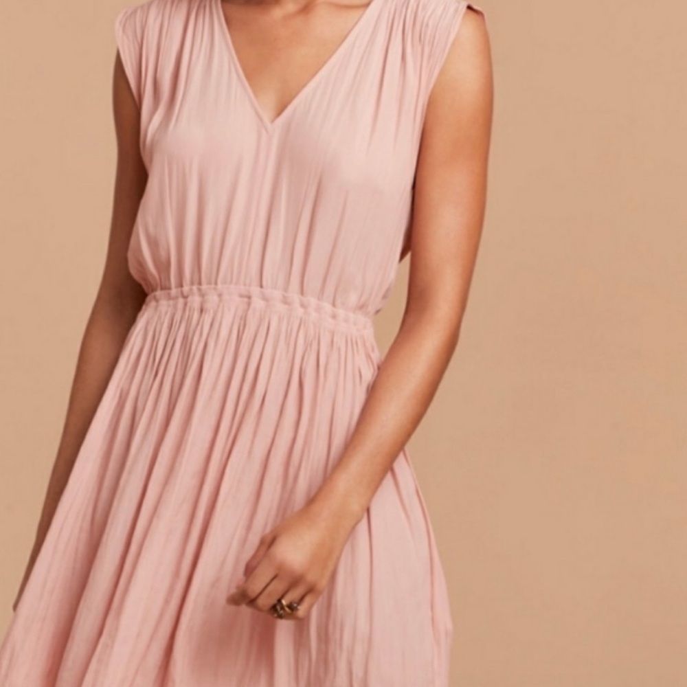 Aritzia Wilfred “Almeida” Pleated, V Neck, Sleeveless Mini Dress size S
